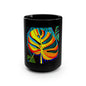 Monstera coffee Mug ~ Black Mug, 15oz