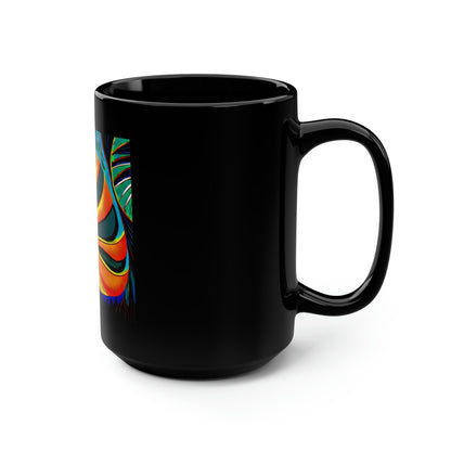 Monstera coffee Mug ~ Black Mug, 15oz