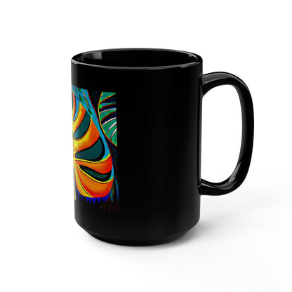 Monstera coffee Mug ~ Black Mug, 15oz